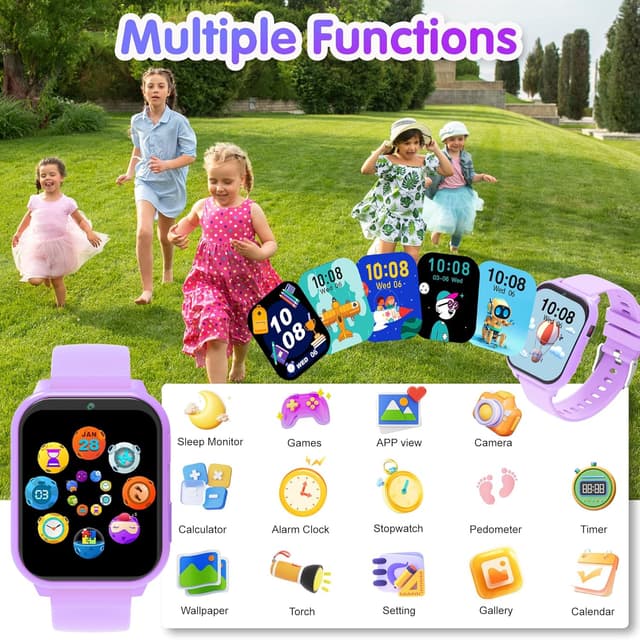 Detalle 2 de Kids Smart Watch with Sports: 1.8" HD smartwatch for boys and girls (IP68) with pedometer, sleep monitor & games