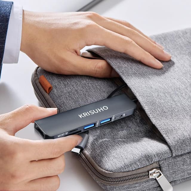 Detalle de KRISUHO 6 in 1 USB C Hub with 60W PD