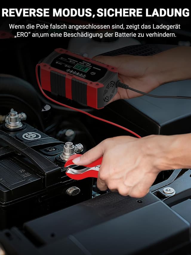 Thumbnail 6 de Autobatterie-Ladegerät 12V 10A mit LCD, Temperaturkompensation & Rekonditionierungsmodus