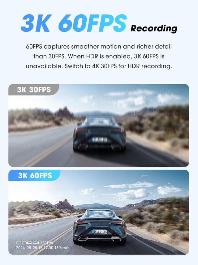 Detalle 2 de DDPAI Z60 Pro dashcam 4K Dual 60FPS