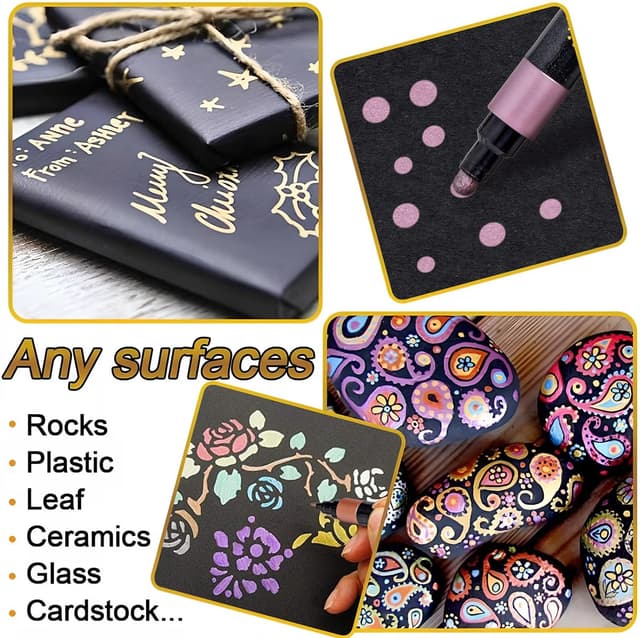 Thumbnail 6 de Hmeuest metallic marker pens, dual tip 24