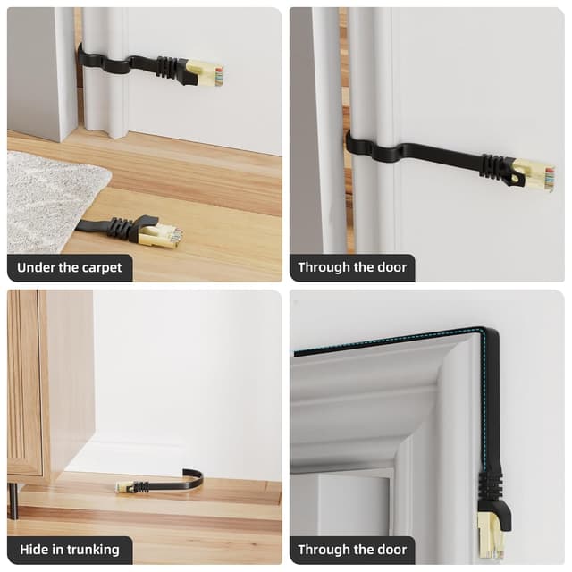 Detalle de YesTXR Cat 8 LAN Kabel (S/FTP) 8 m – 40 Gbps, 2000 MHz, flaches Design mit RJ45