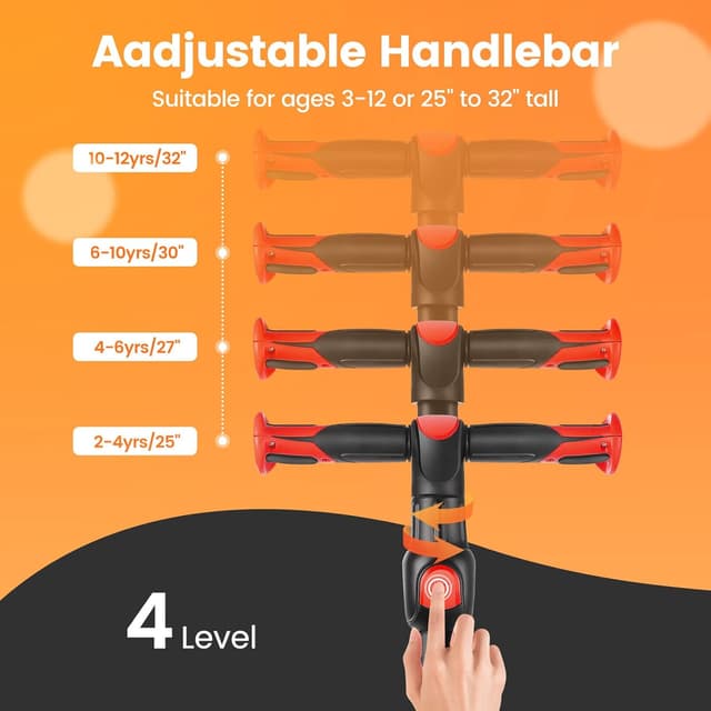 Thumbnail 1 de TONBUX Kids Scooter 3 Wheels, 4 Heights