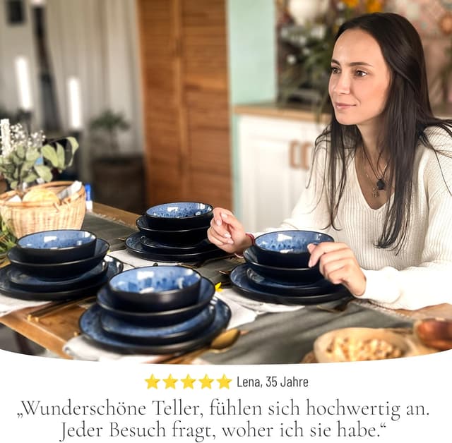 Detalle 2 de Steingut Geschirrset Ibiza 6 Personen, 24 tlg.