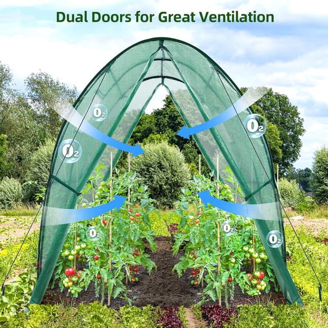 Detalle 2 de Ohuhu polytunnel greenhouse 180x180x200 cm
