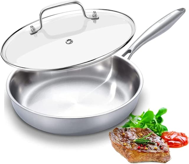 Detalle de DELARLO Kitchen Whole Body Tri-Ply 12-inch Frying Pan