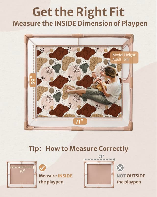 Thumbnail 1 de Blissful Diary Baby Play Mat 71x59 in foam baby playmat