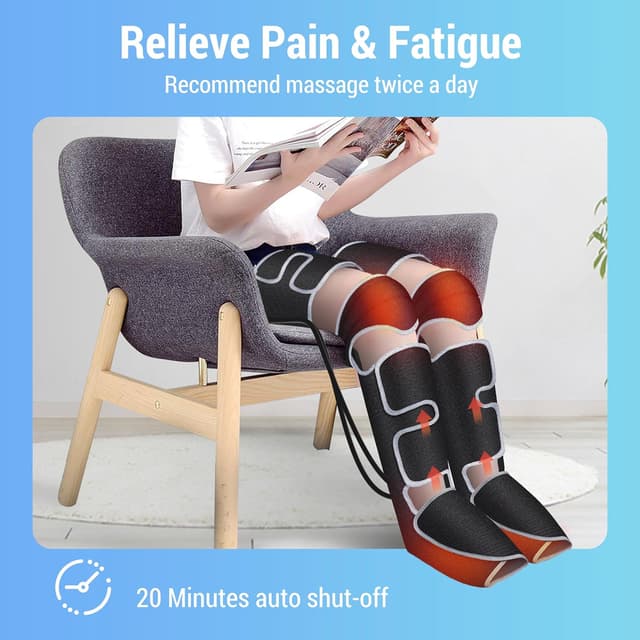 Thumbnail 6 de COMFIER Beinmassagegerät mit Kompression & Wärme für Waden, Knie und Fuß – 3 Heizstufen, 3 Intensitäten