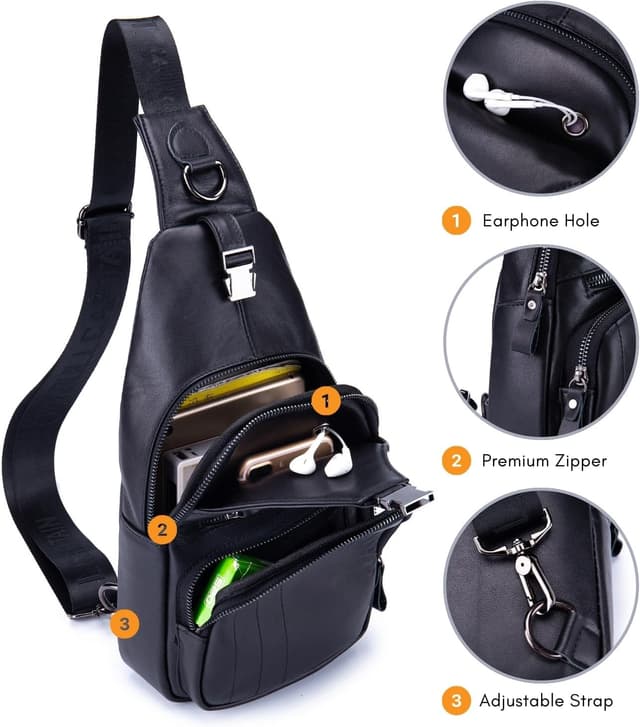 Thumbnail 4 de WeeDee sacoche bandoulière cuir 32 x 8 x 18 cm