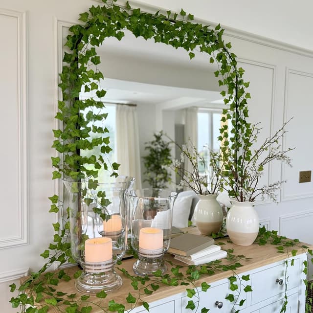 Detalle 2 de CQURE Artificial Ivy Garland (5 pcs) – UV-resistant fake ivy vines for home, wedding and garden décor