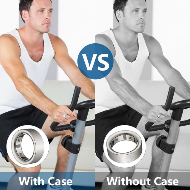 Detalle de Snyeest silicone ring protector case for Oura Ring 4 / Gen 3 (anti-scratch, elastic) – Black/Clear/GreyBlue, S for 4–7