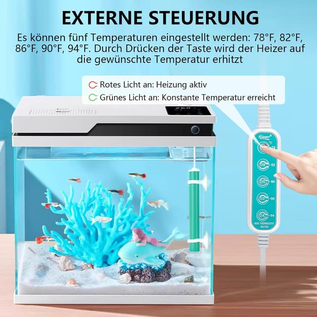 Thumbnail 5 de hygger Aquariumheizer 75W, einstellbar mit Saugnäpfen