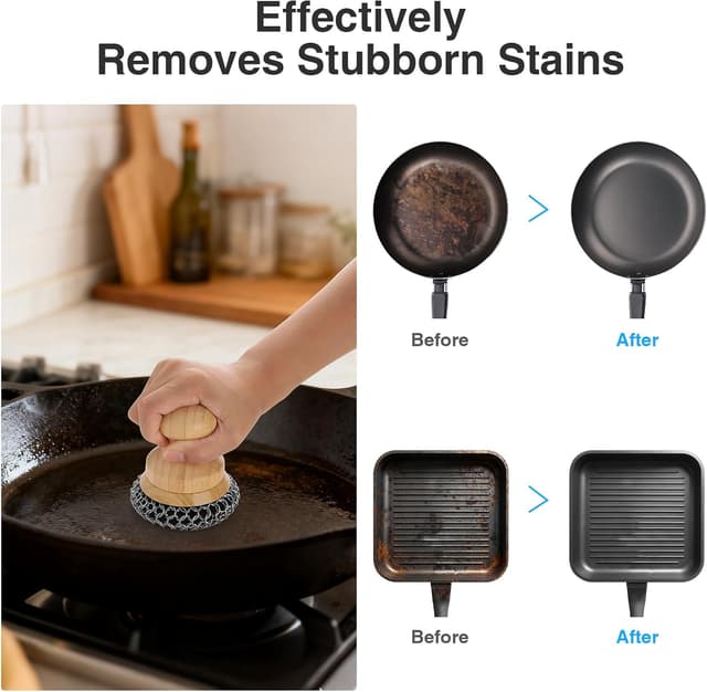 Thumbnail 4 de Cast Iron Pan Scrubber with 2 Scrapers