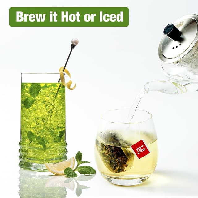 Detalle 2 de Grüne Minze Tee Beutel mit Krauseminzblättern – 45 koffeinfreier Kräutertee in Beuteln