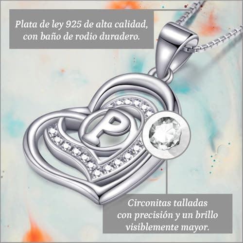 Thumbnail 1 de Morella Collar letra P 925 plata 46 cm