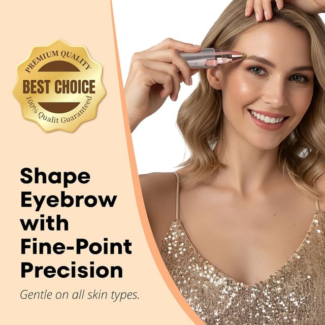 Detalle 2 de VG VOGCREST 2-in-1 Rechargeable Facial & Eyebrow Hair Trimmer with LED Light (Rose Gold)