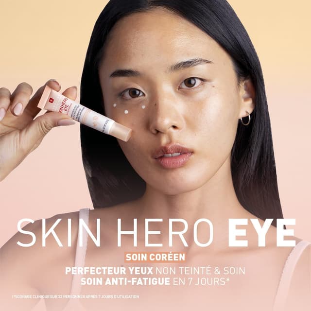 Detalle de Erborian Skin Hero Eye Perfecteur Yeux Non Teinté + Soin Anti-Fatigue (texture légère) – 10 ml