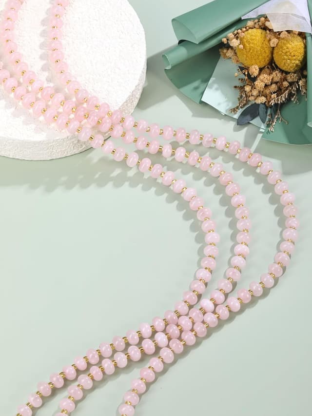 Detalle 2 de Crystal choker necklace 8×5mm Rose Quartz