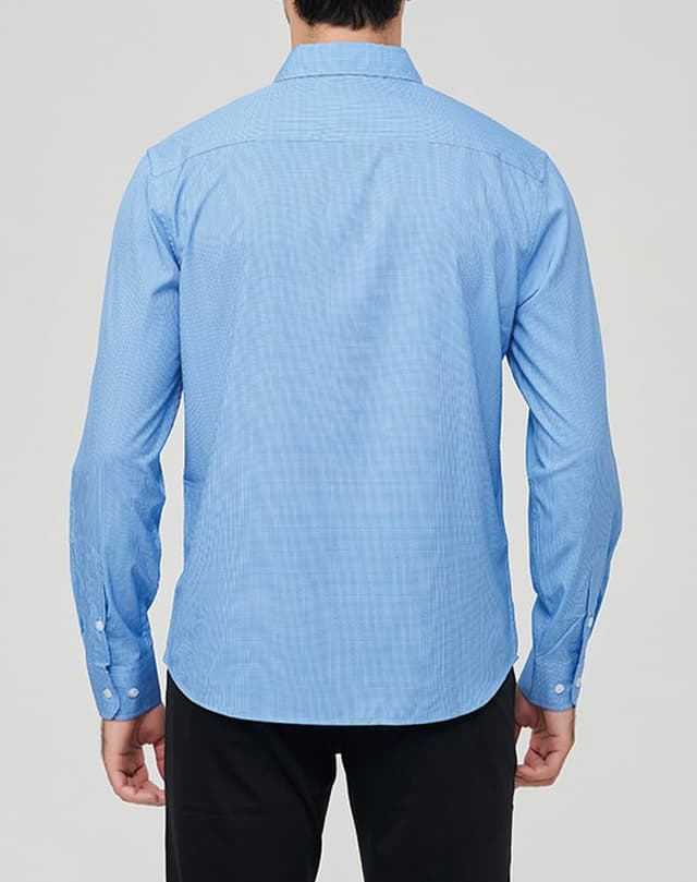 Detalle 2 de Misfuso Herren Langarm-Shirt (Slim Fit/Regular Fit) aus Baumwolle – Freizeithemd als T-Shirt-Alternative