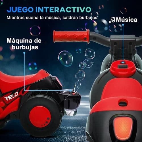 Detalle de AIYAPLAY Moto Eléctrica para Niños 6V con Burbujas