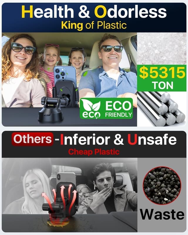 Detalle de 2026 BEST Car Phone Holder 110+LBS suction