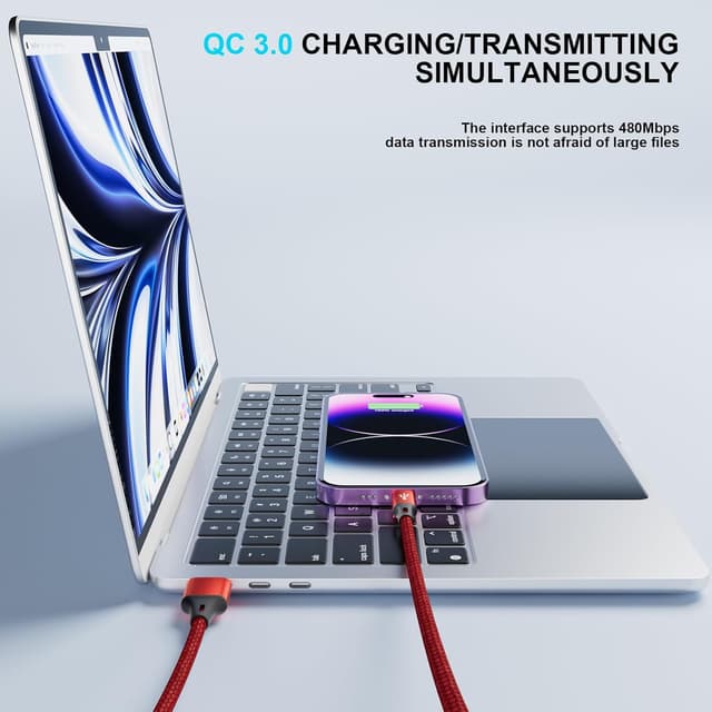 Thumbnail 3 de MJXIANG USB C Kabel 4 Ports