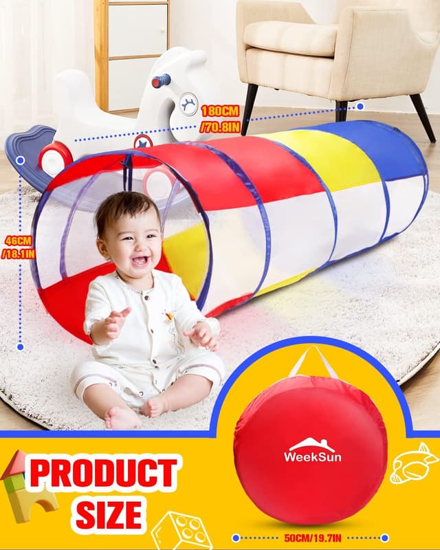Detalle 2 de WEEKSUN Tunnel per bambini tunnel da gioco 180 cm