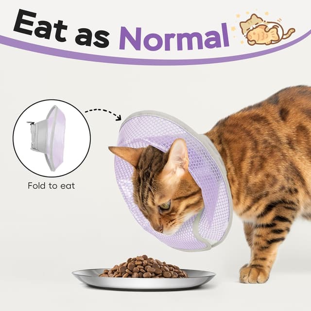 Thumbnail 3 de Supet Cat Cone Collar Soft Adjustable Purple L
