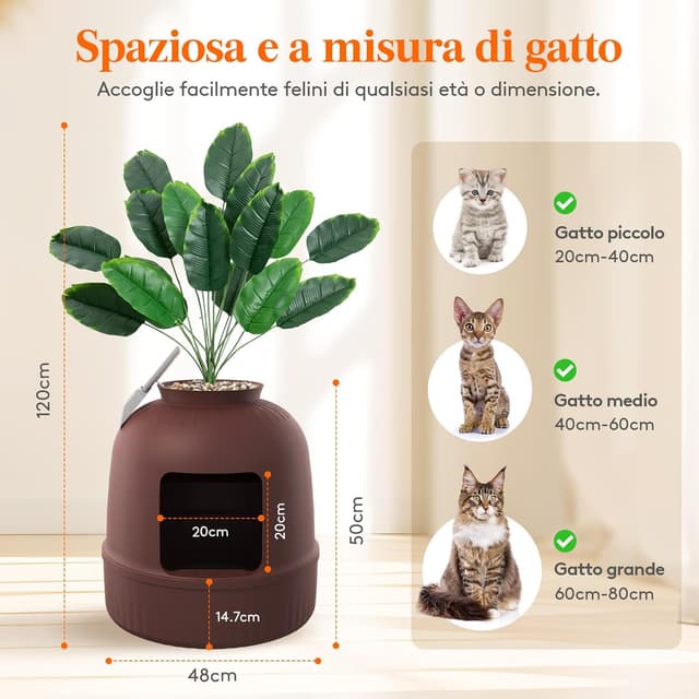 Thumbnail 3 de Lifewit Lettiera nascosta 48x120cm 🐾