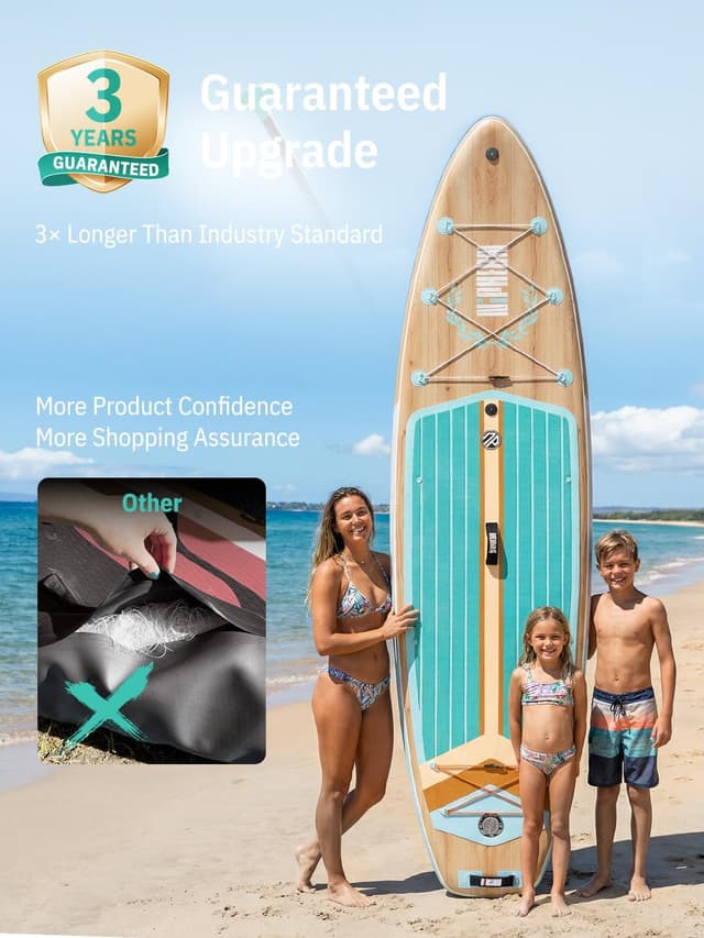 Detalle 2 de Niphean (Extra Large) Inflatable Paddle Board (SUP) for 2+1 People, 500 lbs Capacity with StabilTrac Fin and Accessories