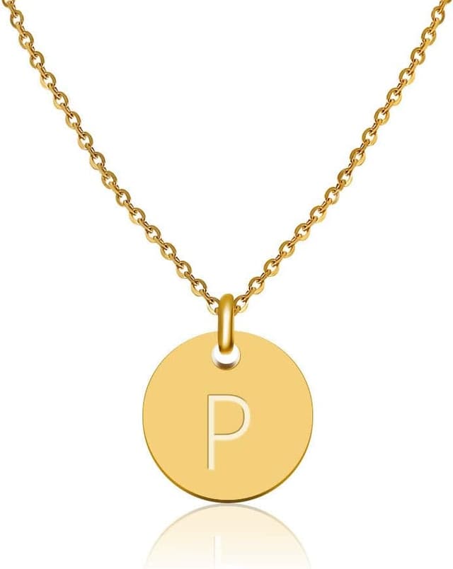 Detalle de Good.Designs Collier femme en or avec médaillon personnalisé et initiale gravée