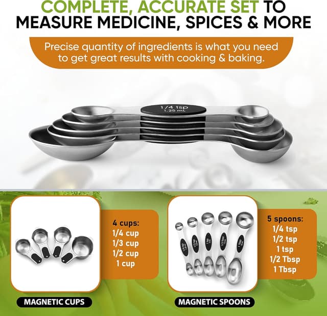 Thumbnail 5 de Spring Chef Magnetic Measuring Cups & Spoons Set of 9 🥄