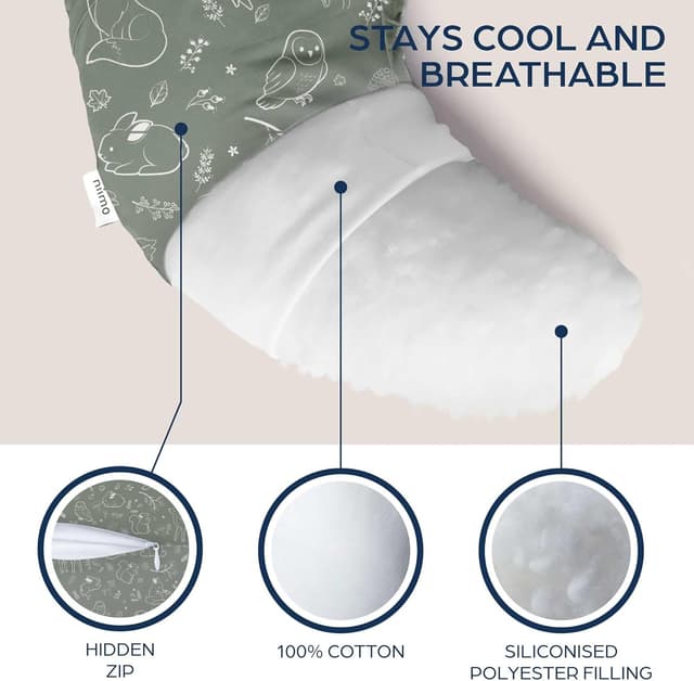 Detalle de Niimo Nursing Pillow – Oeko-TEX® Standard 100 Ergonomic Baby Support Pillow (100% Cotton, Machine-Washable)