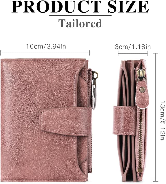 Detalle de SENDEFN Damen-Klein-Geldbörse mit RFID-Blockierung, 14 Kartenfächer & Münzfach (veganes Leder)