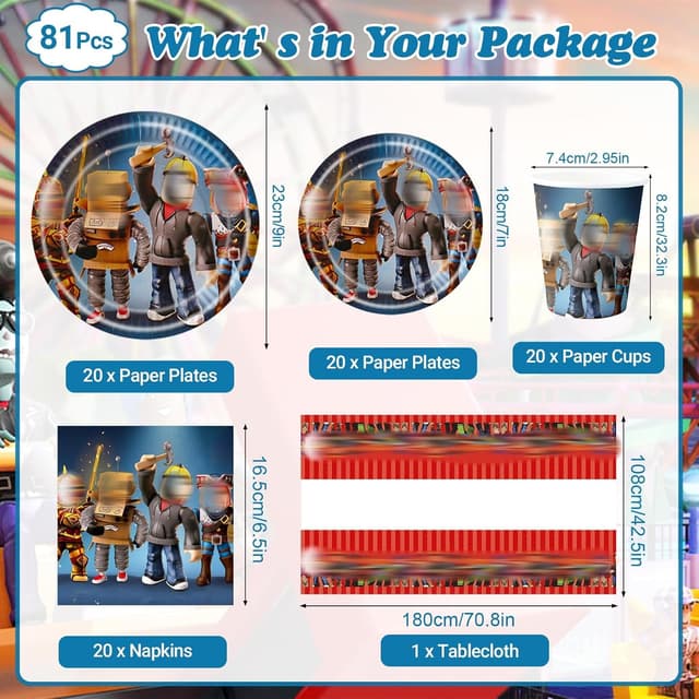 Thumbnail 1 de 81 Pcs Party Tableware Set