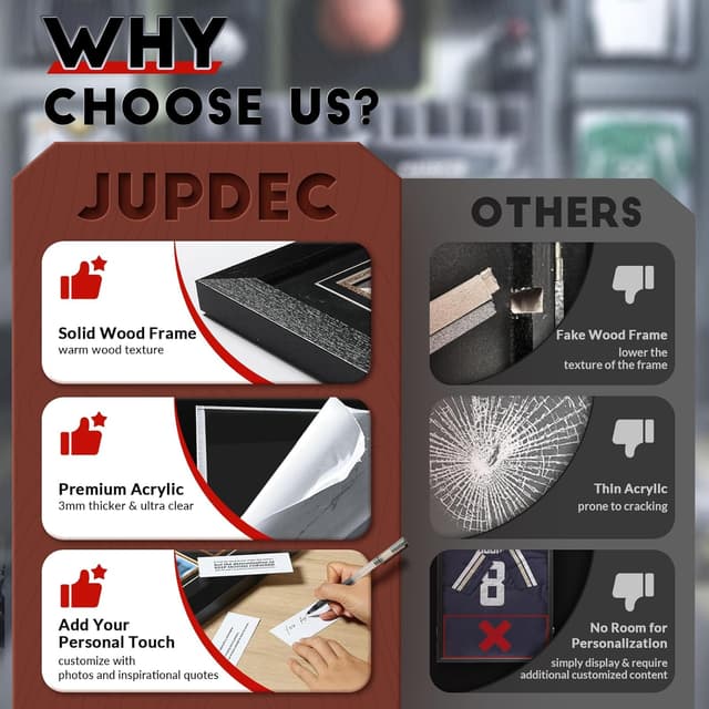 Thumbnail 6 de JupDec Jersey Frame Display Case 33.5x25.6 in