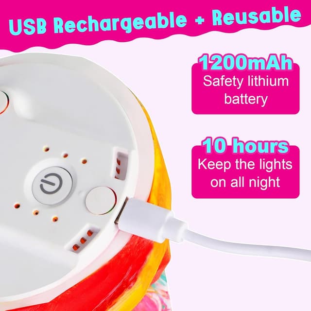 Detalle de EPUMP DIY-Einhornlampe zum Bemalen mit 2 Lichtmodi (wiederaufladbar, 1.200-mAh-Akku)