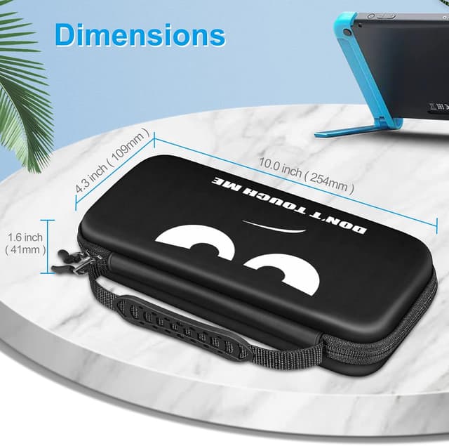 Detalle de FINTIE Tasche für Nintendo Switch 2017 und Switch OLED 2021 – EVA-Hülle mit 10 Kartenhaltern und Tragegurt