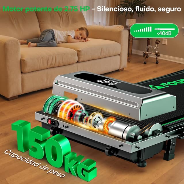 Detalle 2 de FOUSAE Cinta de Correr Plegable 12KM/H