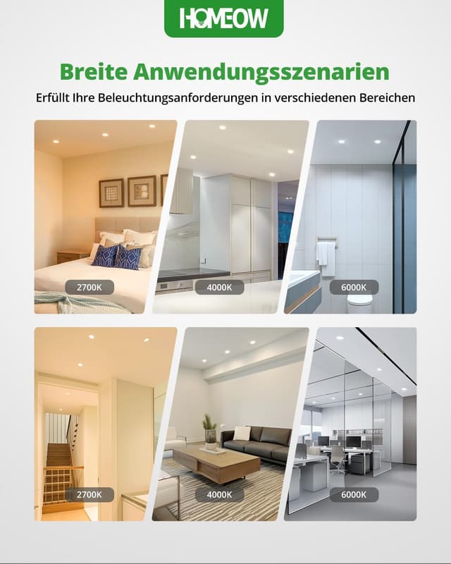 Thumbnail 6 de HOMEOW 20er Set LED Einbaustrahler 7W