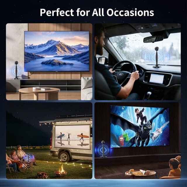 Detalle 2 de bahouloer 2026 Indoor Digital TV Antenna for Smart TV (Magnetic Base, Signal Amplifier)