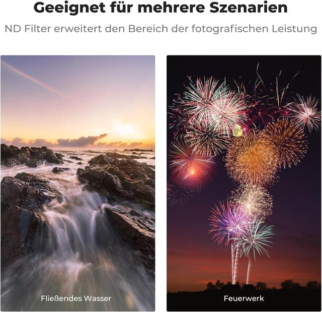 Detalle 2 de K&F CONCEPT ND64 Festfilter 67 mm (Nano-Xcel Serie) – 6 Blendenstufen Graufilter