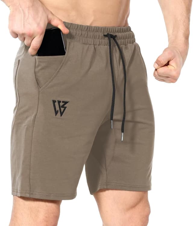 Detalle de ZENWILL Mens Gym Shorts with Zip Pockets