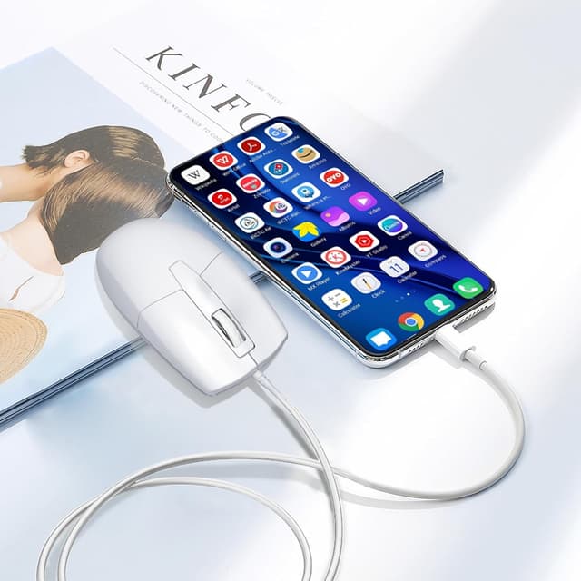 Thumbnail 6 de LOONASA USB-C Wired Mouse (Optical) – silent, ambidextrous design for laptop, MacBook, Android & PC