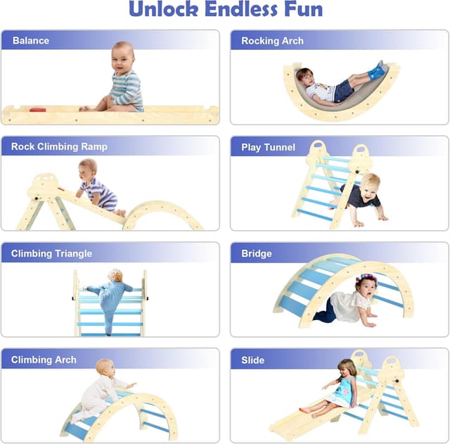 Thumbnail 6 de Puecrof 7-in-1 Montessori Kletterdreieck