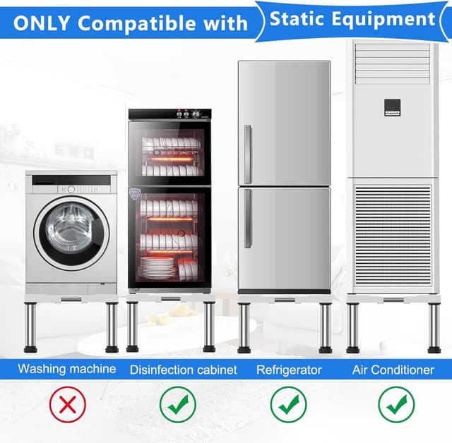 Detalle de DEWEL Untergestell für Kühlschrank-Sockel, höhenverstellbar 28–31 cm (45–67 cm, max. 300 kg)