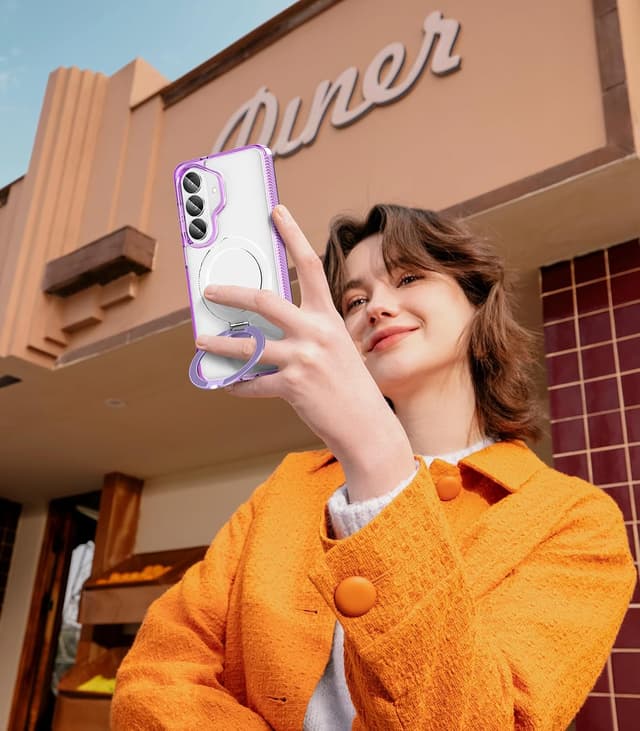 Thumbnail 6 de STERKER Designed for Samsung Galaxy S26 Case Magnetic Ring Stand (Military Grade Drop Protection) — Clear Purple