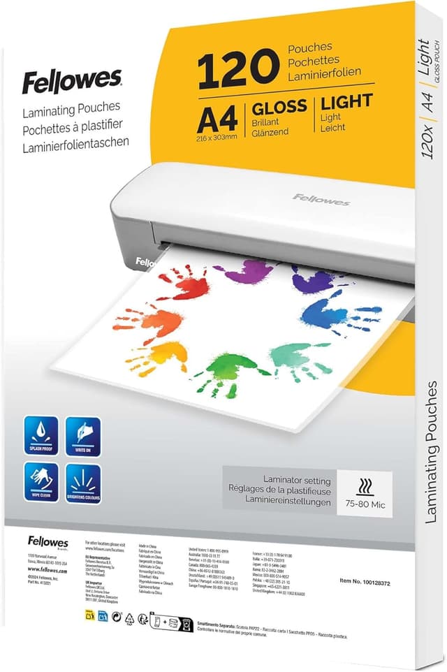 Detalle de Fellowes 120pk A4 laminating pouches