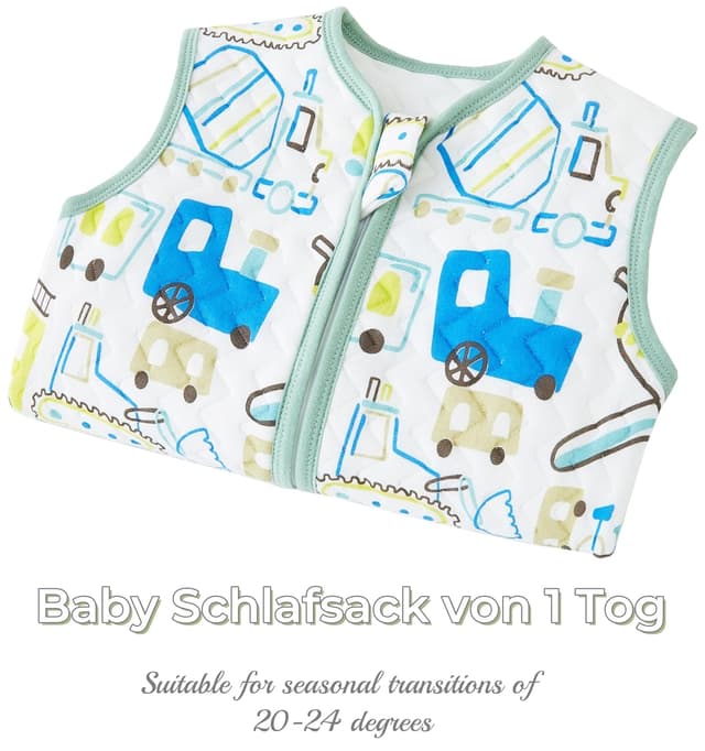 Detalle 2 de Chilsuessy Baby Schlafsack mit Füßen 1 Tog (Cartoon), unwattiert aus Baumwolle – 80 cm für 90–100 cm Körperhöhe