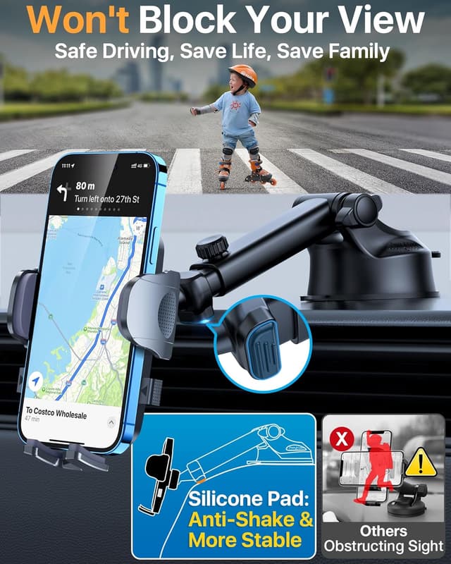Detalle 2 de HTU 98+ LBS car phone mount for dashboard